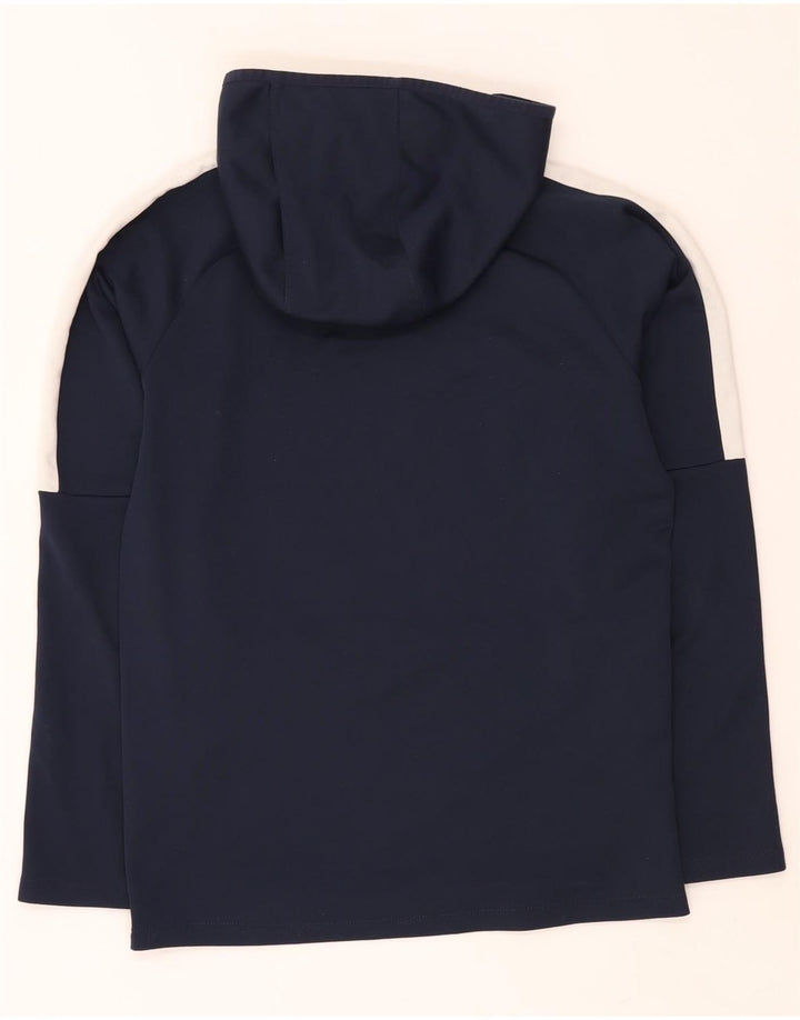 Nike Mens Dri Fit Hoodie Jumper Small Navy Blue Colourblock Polyester