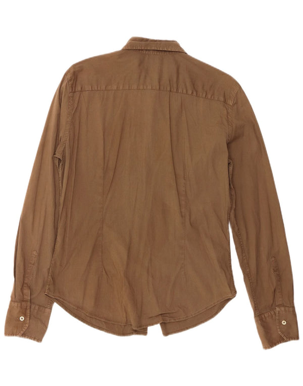 Fred Perry Womens Shirt UK 18 XL Brown Cotton