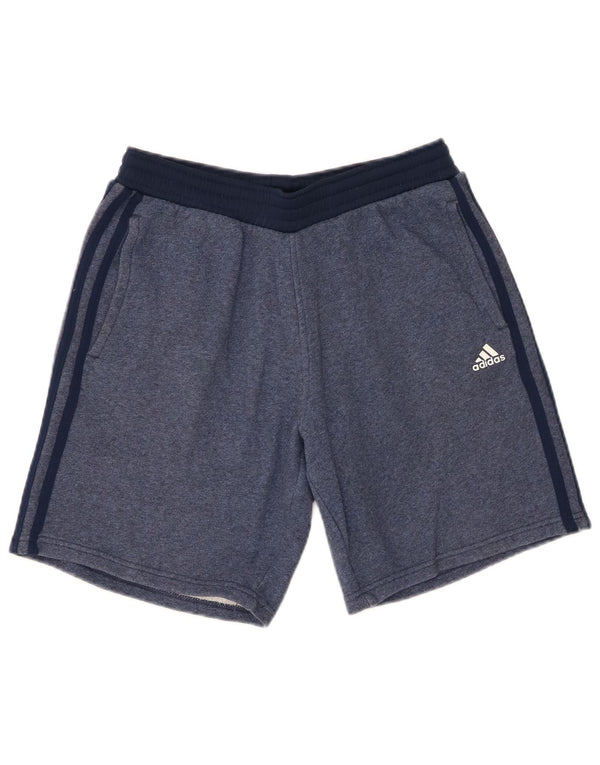 Adidas Boys Sport Shorts 13-14 Years Navy Blue Flecked Cotton