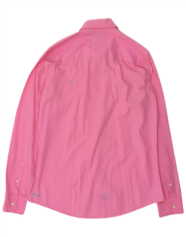 La Martina Mens Shirt Medium Pink Cotton