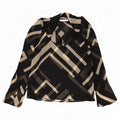 Zara Womens Blouse Top UK 10 Small Black Geometric Polyester