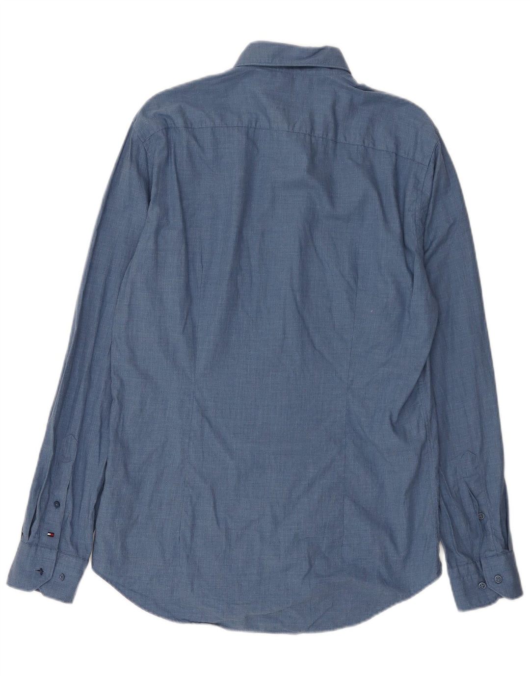 Tommy Hilfiger Mens Slim Fit Shirt Size 40 Medium Blue Cotton