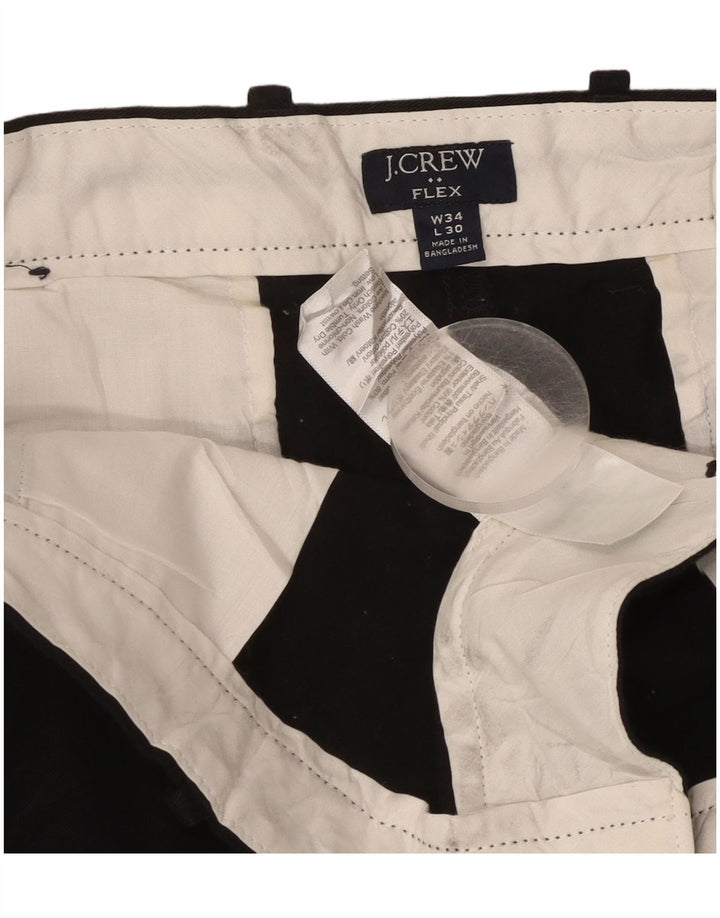 J. Crew Mens Flex Slim Suit Trousers W34 L30 Black Cotton