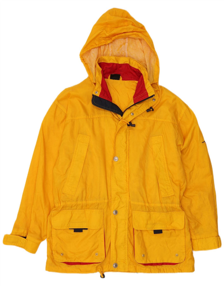 ACTIVE Mens Hooded Rain Jacket UK 38 Medium Yellow Polyamide