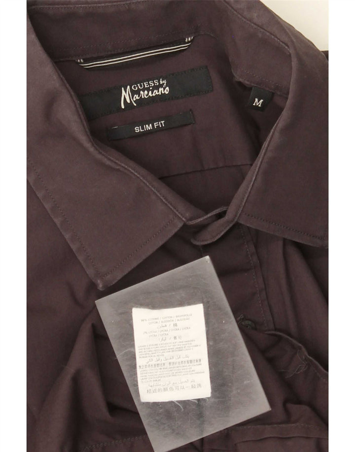 Guess By Marciano Mens Slim Fit Formal Shirt Medium Brown Cotton