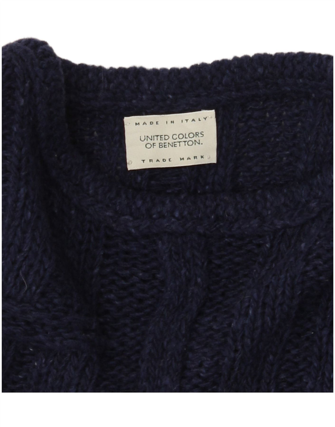 BENETTON Womens Crew Neck Jumper Sweater UK 20 2XL Navy Blue Wool