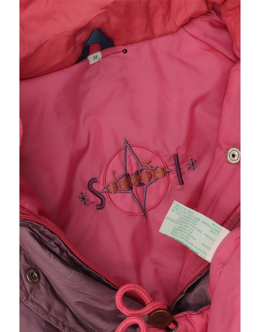 Diadora Womens Loose Fit Ski Jacket UK 14 Medium Pink Colourblock Polyester