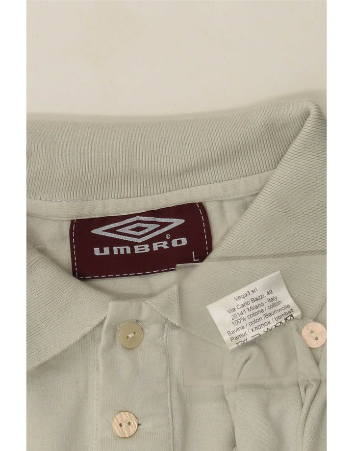 Umbro Mens Graphic Polo Shirt Large Grey Cotton