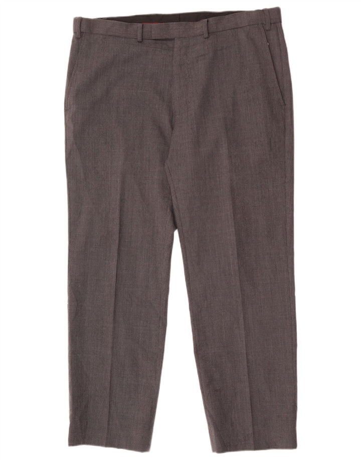 Marks & Spencer Mens Straight Regular Fit Suit Trousers W36 L29 Grey Wool
