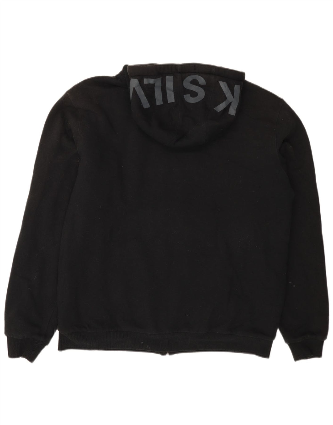 QUIKSILVER Mens Graphic Zip Hoodie Sweater XL Black Cotton