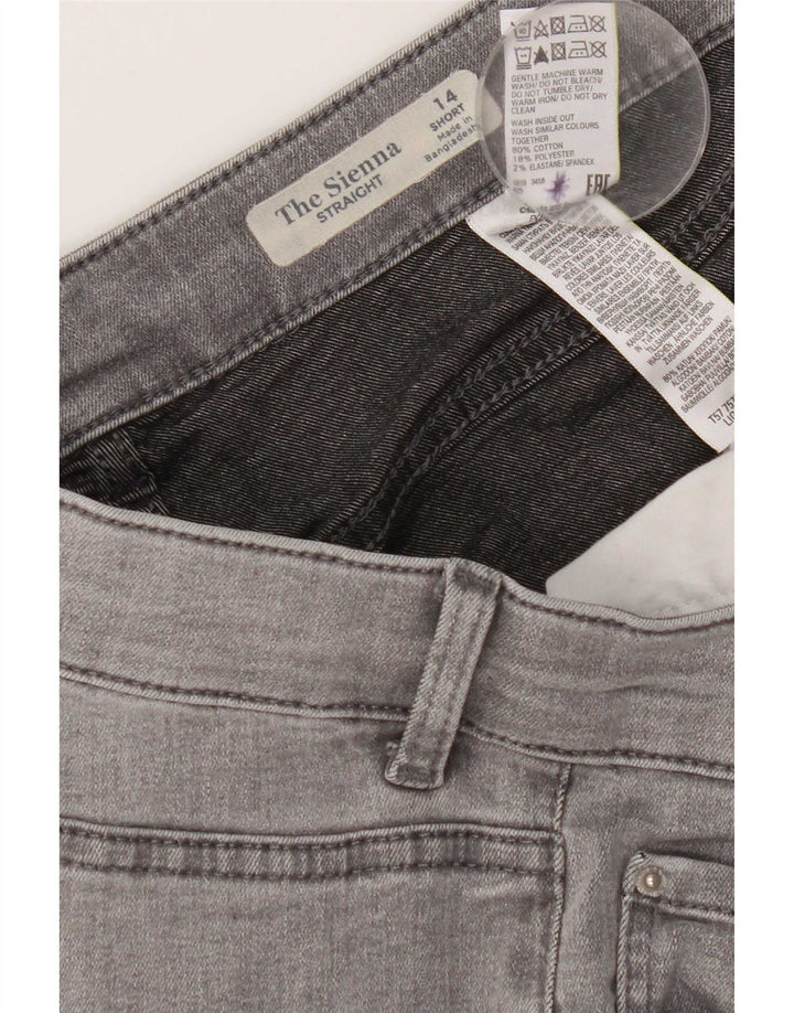 Marks & Spencer Womens The Sienna Straight Jeans UK 14 Medium W32 L28 Grey