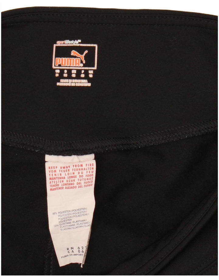Puma Womens Leggings UK 12 Medium Black Polyester