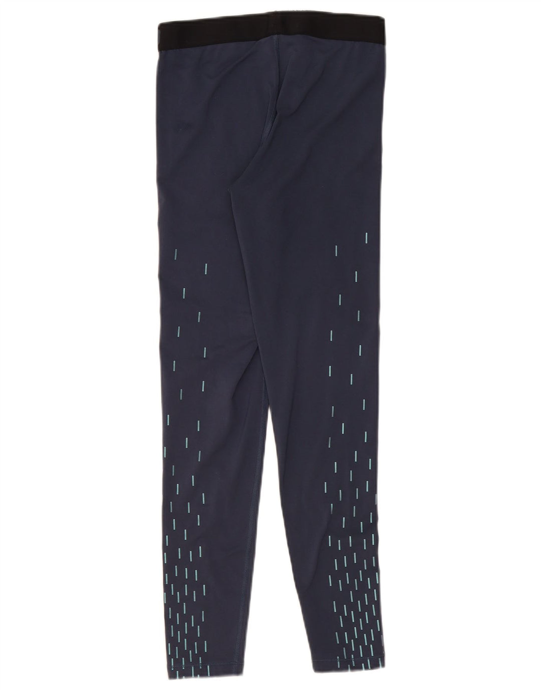 Nike Womens Dri Fit Graphic Leggings UK 12 Medium Navy Blue Geometric