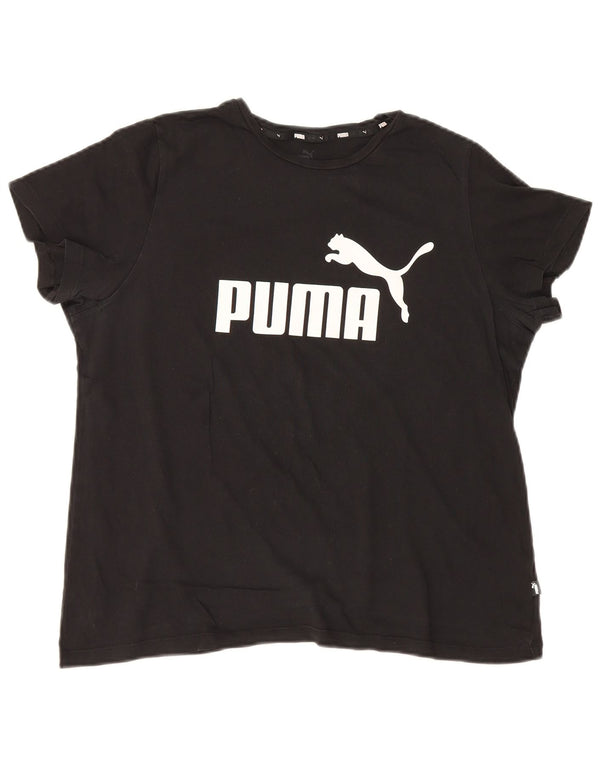 Puma Womens Graphic T-Shirt Top UK 18 XL Black