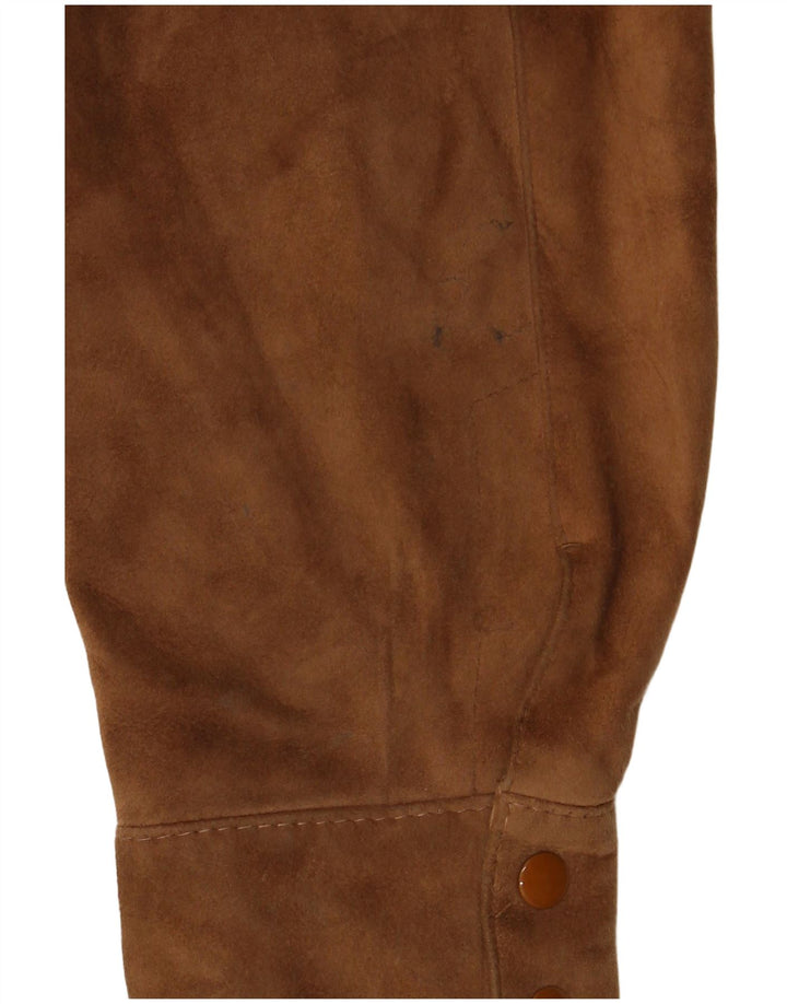 Vintage Mens Suede Shirt IT 50 Medium Brown