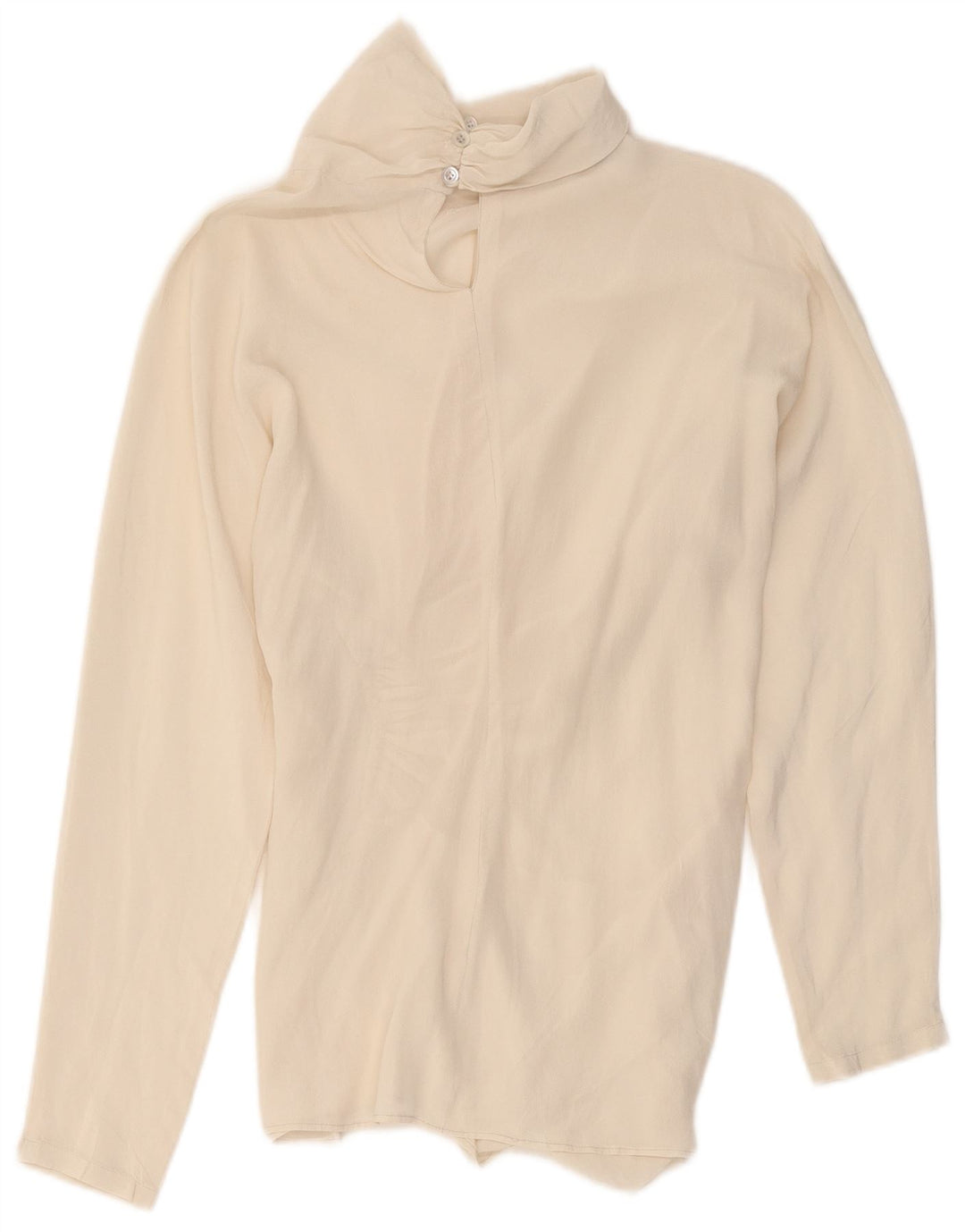 Pancaldi & B Womens Blouse Top UK 10 Small Off White Silk