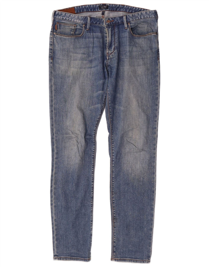 Armani Mens Slim Jeans W34 L34 Blue Cotton
