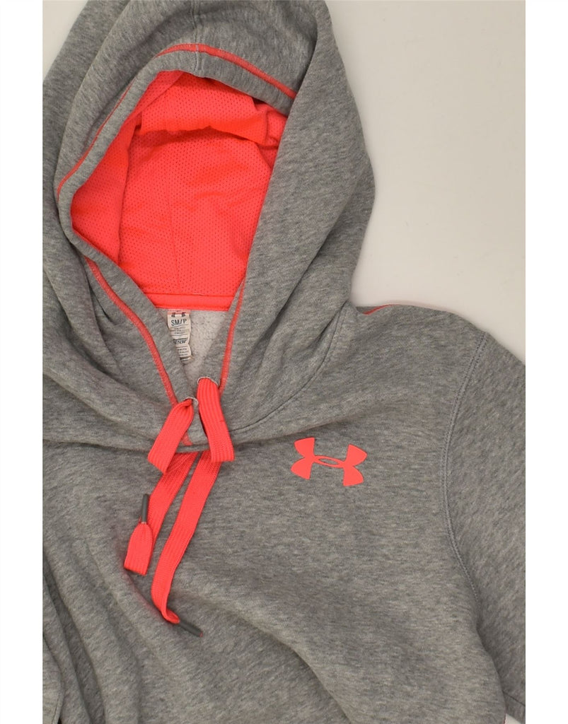 UNDER ARMOUR Womens Hoodie Jumper UK 10 Small Grey Cotton | Vintage Under Armour | Thrift | Second-Hand Under Armour | Used Clothing | Messina Hembry 