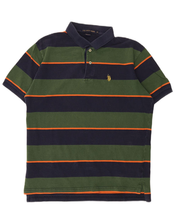 U.S. Polo Assn. Mens Shirt XL Green Striped Cotton