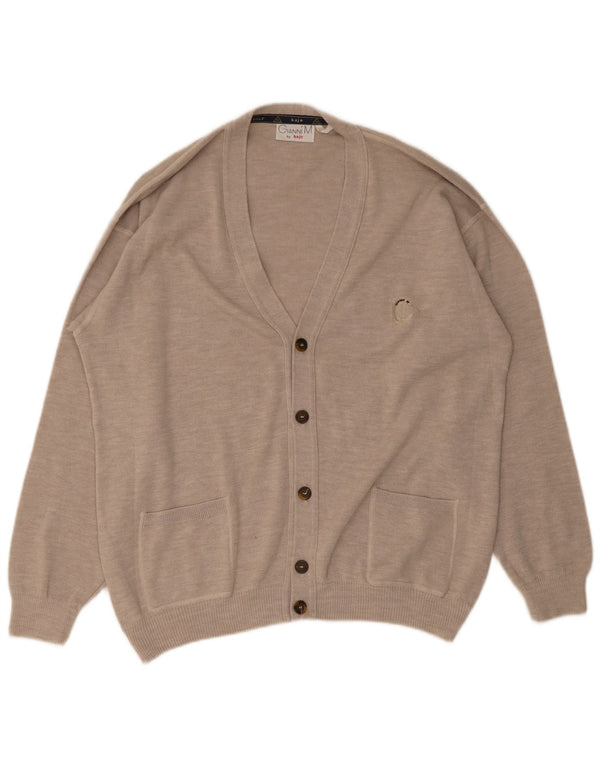 Hajo Mens Cardigan Sweater IT 50/52 Large Beige Acrylic
