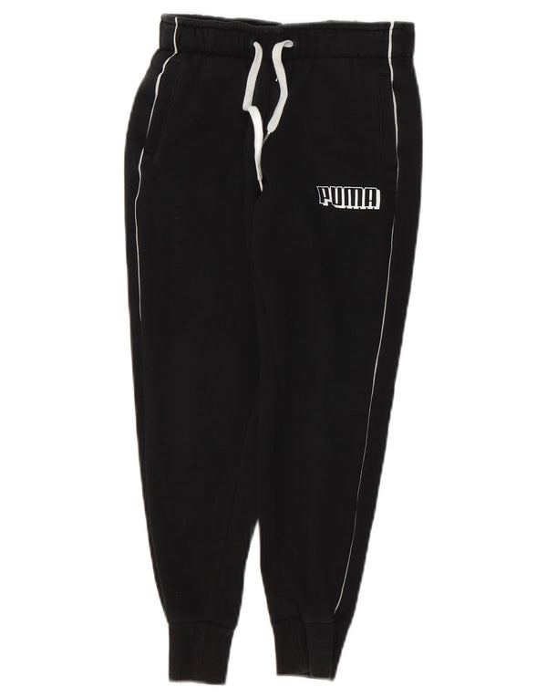 Puma Boys Graphic Tracksuit Trousers Joggers 7-8 Years Black Cotton