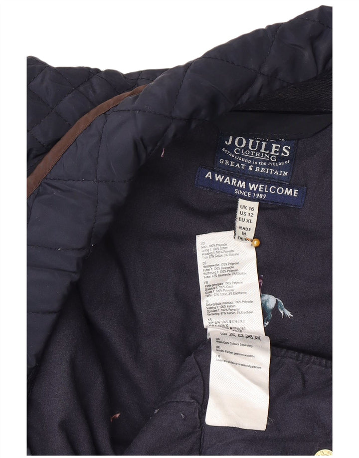 Joules Womens Quilted Gilet UK 16 Large  Navy Blue Polyester