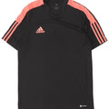 Adidas Mens Short Sleeve Regular T-Shirt Top Medium Black Colourblock