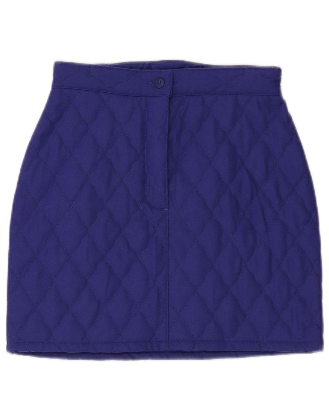 Benetton Womens High Waist Quilted Mini Skirt IT 42 Medium W26  Purple Wool