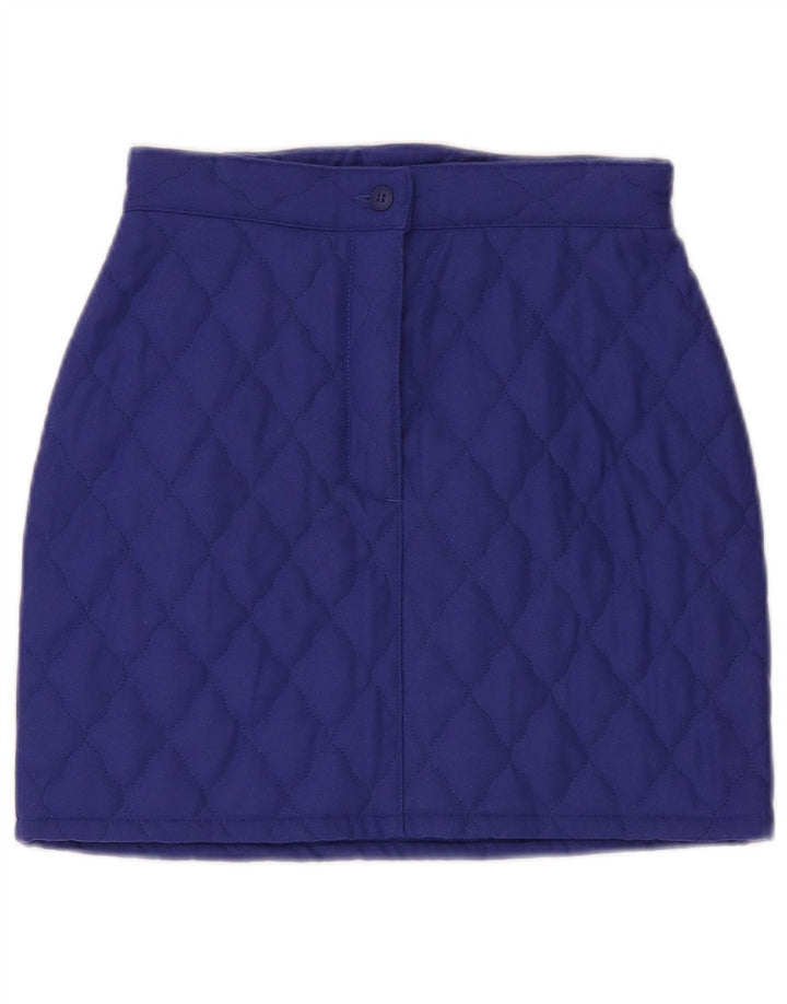 Benetton Womens High Waist Quilted Mini Skirt IT 42 Medium W26  Purple Wool