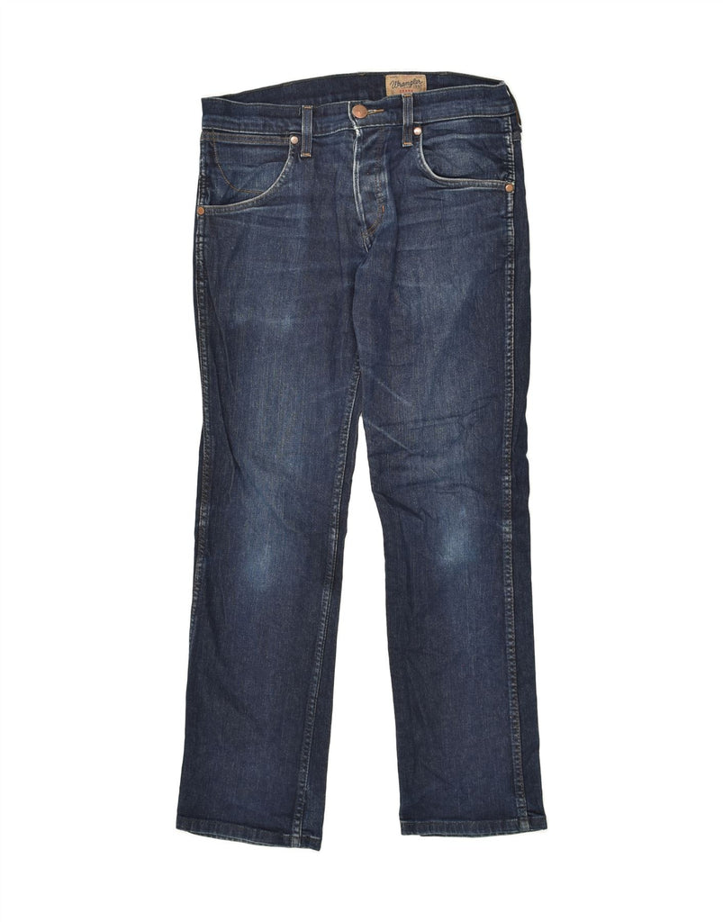 WRANGLER Mens Crank Slim Jeans W32 L32  Navy Blue Cotton | Vintage Wrangler | Thrift | Second-Hand Wrangler | Used Clothing | Messina Hembry 