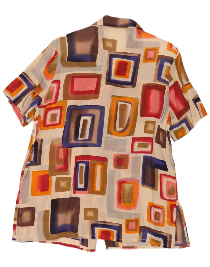 Mirella Matteini Womens Shirt Blouse IT 46 Large Multicoloured Geometric