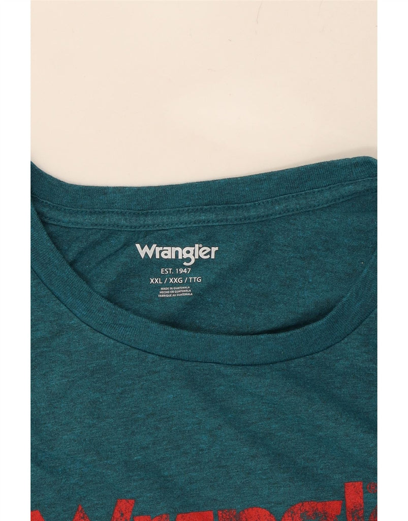 WRANGLER Mens Graphic T-Shirt Top 2XL Blue Cotton Vintage Wrangler and Second-Hand Wrangler from Messina Hembry 