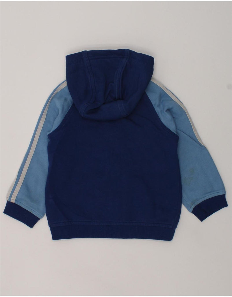 ADIDAS Baby Boys Zip Hoodie Sweater 9-12 Months Blue Colourblock Cotton | Vintage Adidas | Thrift | Second-Hand Adidas | Used Clothing | Messina Hembry 