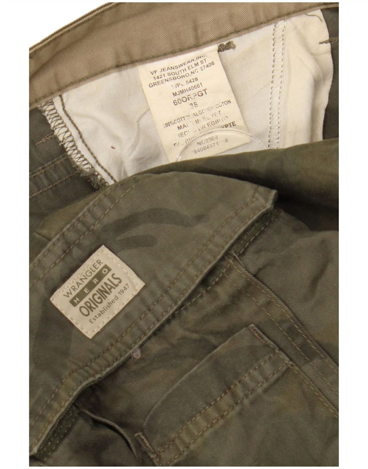 Wrangler Mens Cargo Shorts W38 XL Khaki Camouflage Cotton
