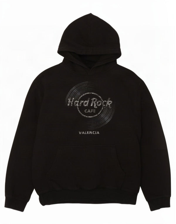Hard Rock Cafe Mens Valencia Graphic Hoodie Jumper XL Black Cotton