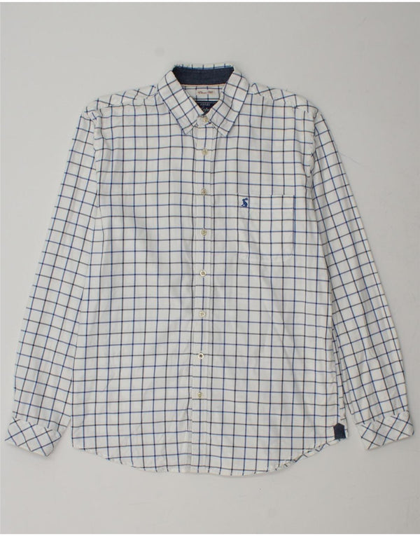 JOULES Mens Classic Fit Shirt Medium White Check Cotton