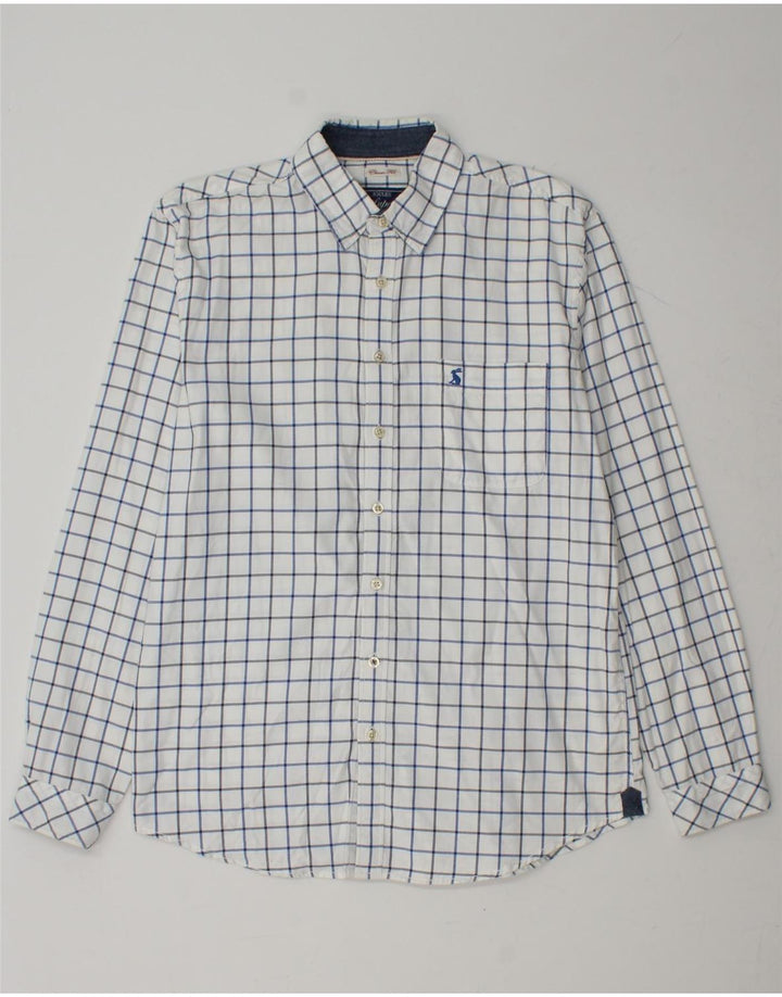 JOULES Mens Classic Fit Shirt Medium White Check Cotton