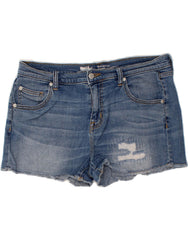 MOSSIMO Womens Boyfriend Distressed Denim Shorts US 12 Large W31  Blue