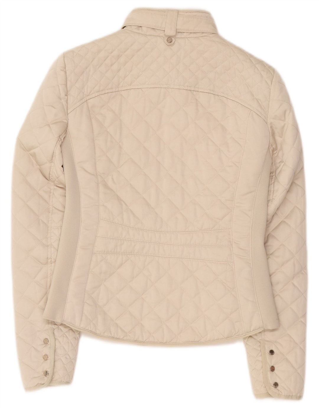 Zara Womens Quilted Jacket UK 12 Medium Off White