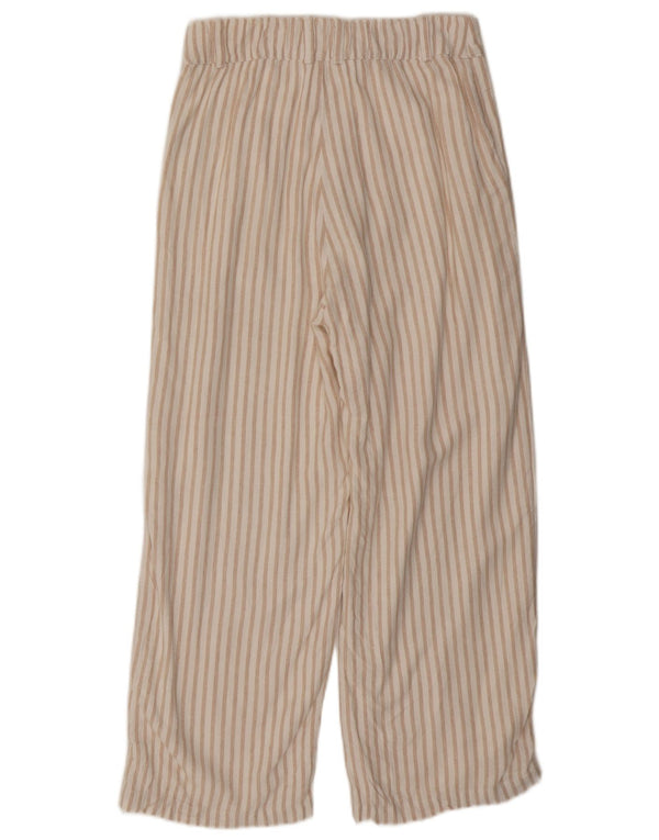 Abercrombie & Fitch Womens Cropped Trousers Medium W30 L24 Beige Striped