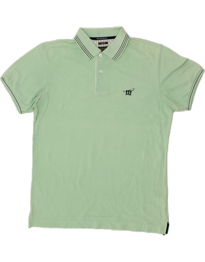 HENRY COTTONS Mens Slim Fit Polo Shirt Large Green Cotton | Vintage Henry Cottons | Thrift | Second-Hand Henry Cottons | Used Clothing | Messina Hembry 