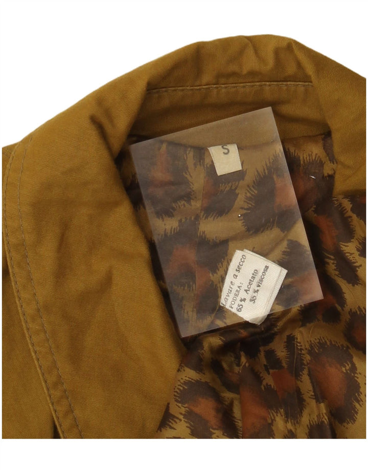 VINTAGE Womens Oversized Overcoat UK 10 Small Khaki Acetate