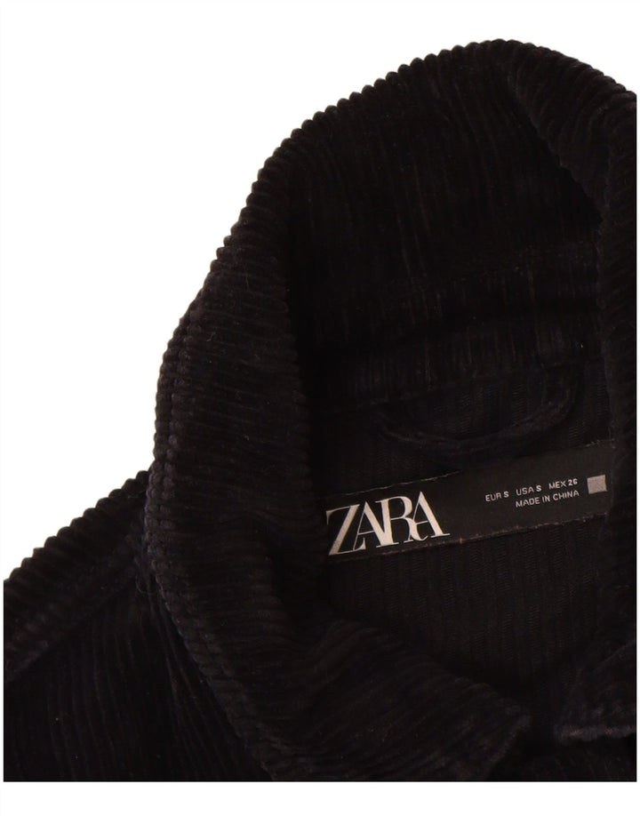 Zara Womens UK 10 Small Black Cotton