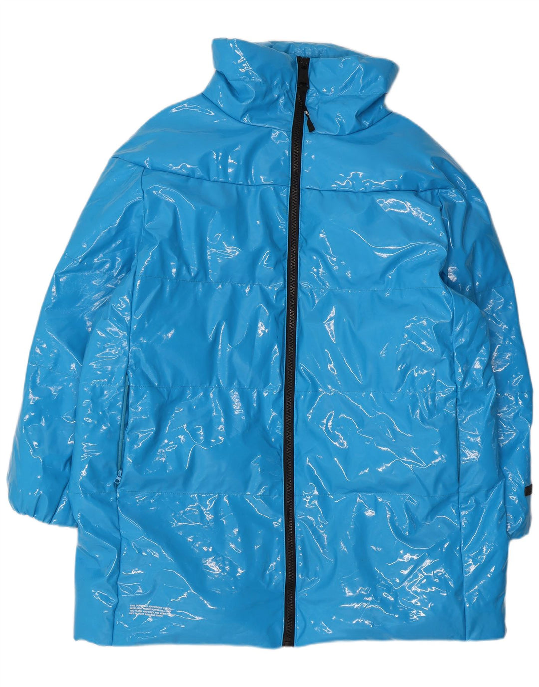 Juicy Couture Womens Oversized Padded Coat UK 14 Medium Blue Polyurethane
