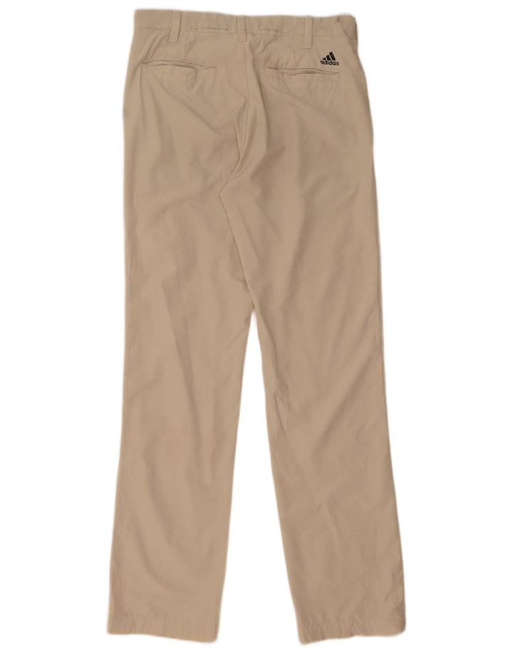 Adidas Mens Straight Chino Trousers W30 L32 Beige Polyester