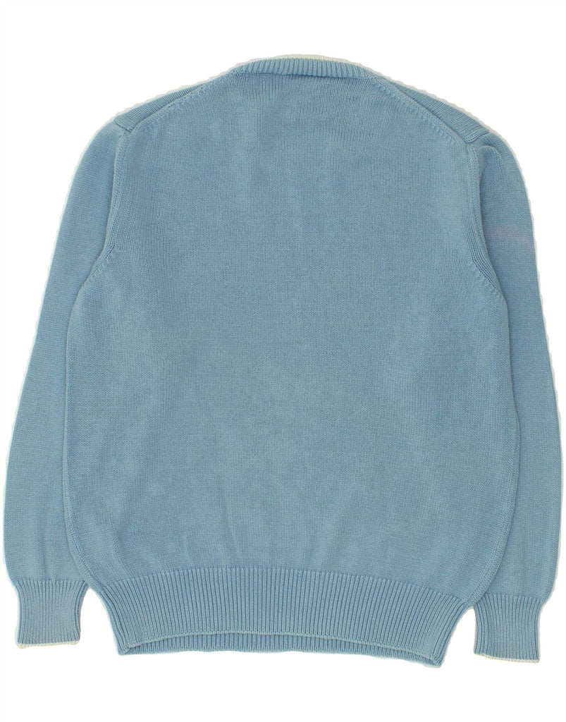 FRED PERRY Boys Crew Neck Jumper Sweater 7-8 Years Blue Cotton | Vintage Fred Perry | Thrift | Second-Hand Fred Perry | Used Clothing | Messina Hembry 