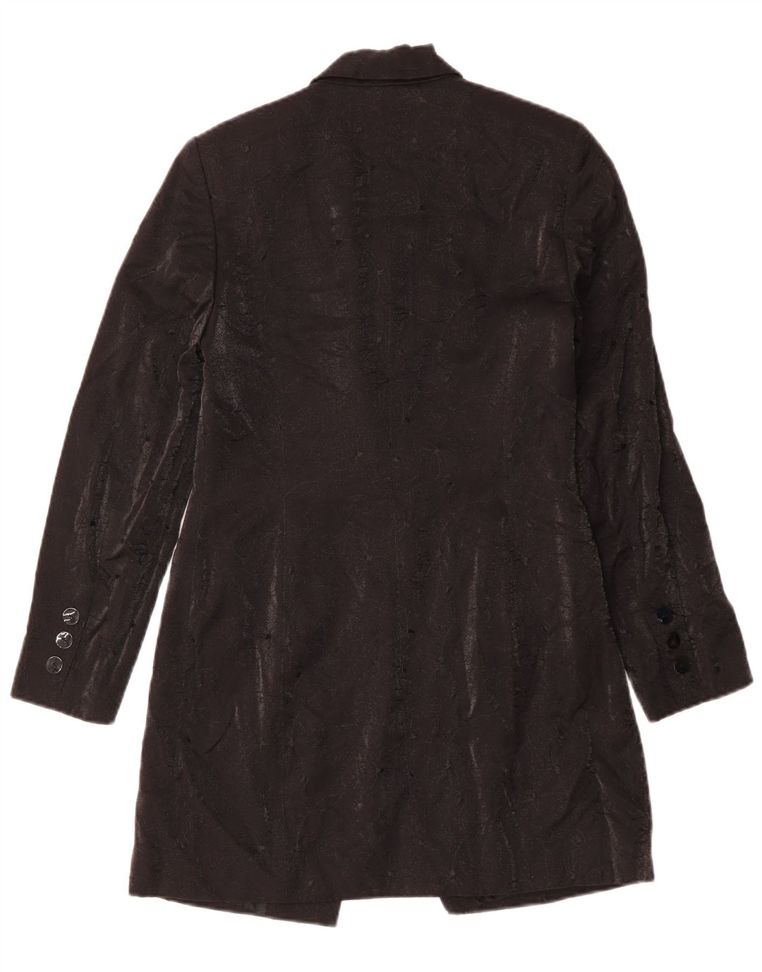 RICHARDS Womens Overcoat UK 10 Small Black Floral Viscose