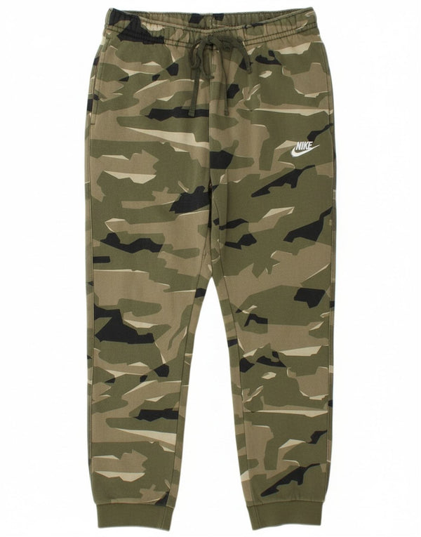 Nike Mens Tracksuit Trousers Joggers Large  Green Camouflage Cotton