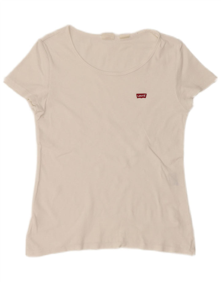 Levi's Womens Crop T-Shirt Top UK 12 Medium White