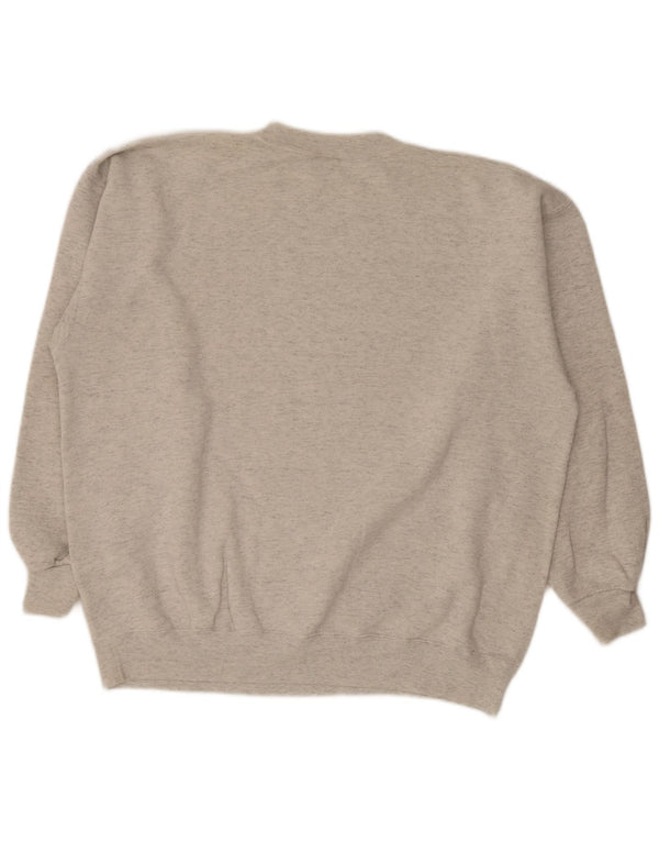 Vintage Mens Graphic Sweatshirt Jumper XL Grey Cotton